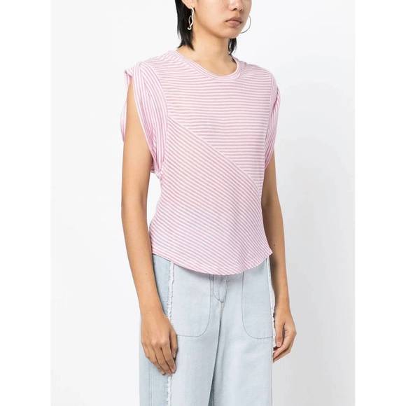 NEW ISABEL MARANT kottyni tee in light pink-ecru - Picture 1 of 3